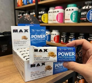 Power Protein Bar 41g Display Com 12 Unid Max Titanium Sabor Milk caramel
