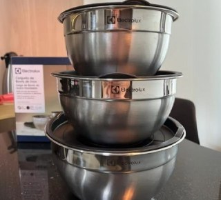 Conjunto 3 Bowls Tigelas Inox - Electrolux