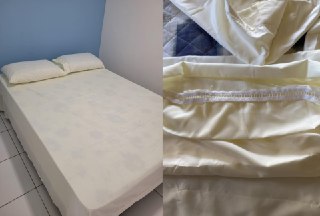 Jogo de Cama Casal Padrão Percal 400 Fios Ponto Palito 04 Peças - Palha