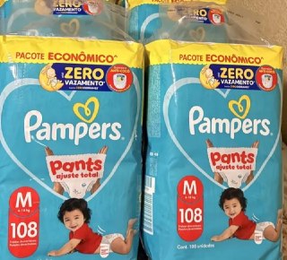 Fralda Pampers Pants Ajuste Total Tamanho M, 108 Un.