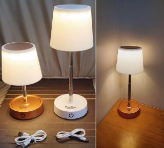 Abajur Recarregável, Touch, com Luz de Led Ajustável