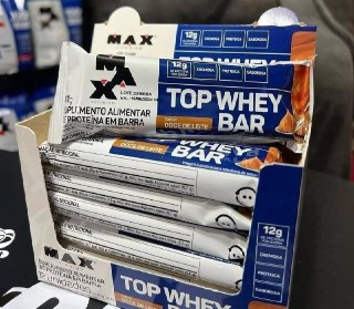 Max Titanium Top Whey Bar 12 Unidades Doce De Leite