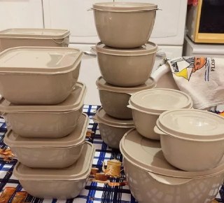 Kit 15 Potes Herméticos de Plástico com Tampa (3 cores)