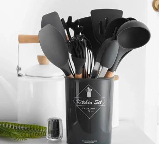 Jogo Com 12 Utensílios De Cozinha Silicone