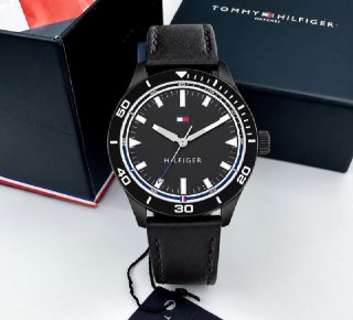 Relógio Tommy Hilfiger Toc em Couro Preto