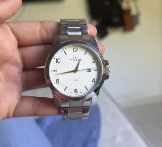 Relógio Technos Steel Prata Quartz Aço Inox Com Calendário