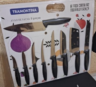 Jogo de Facas Tramontina Plenus Aço Inox 9 Peças