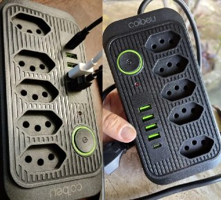 Extensão Coibeu 5 Tomadas + 4 USB Bivolt 2M