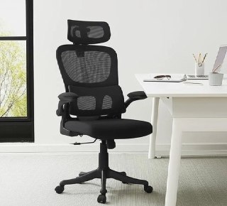 Cadeira Escritório Ergonômica Suporte Lombar Encosto Cabeça Regulável