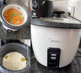 Panela De Arroz Elétrica Midea 7 Xícaras Tampa De Vidro - 127/220V
