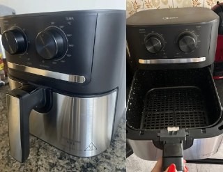 Fritadeira Air Fryer 5,5L Cyclone Preto e Inox Midea - 220v