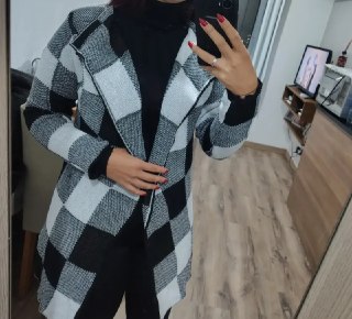 Casaco Xadrez Cardigan