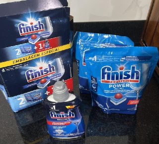 Kit 2 Detergentes Lava-Louças Finish Powerball 13 tabs + 1 Finish Secante 250ml