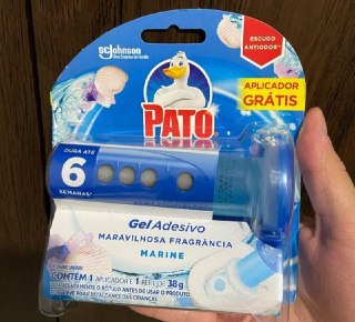 Pato Desodorizador Sanitário Gel Adesivo Aplicador + Refil Marine