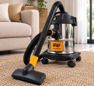 WAP Aspirador de Pó e Água Barril GTW INOX 20, Compacto, 20L, 160mbar 1600W 220V