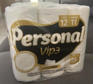 Papel Higiênico Vip3 Folha Tripla 12 Rolos Personal